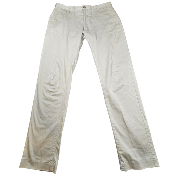 Hugo Boss Pants Men's Size 33 x 31 Khaki Finest talian Fabric Stretch Dress - Picture 1 of 7